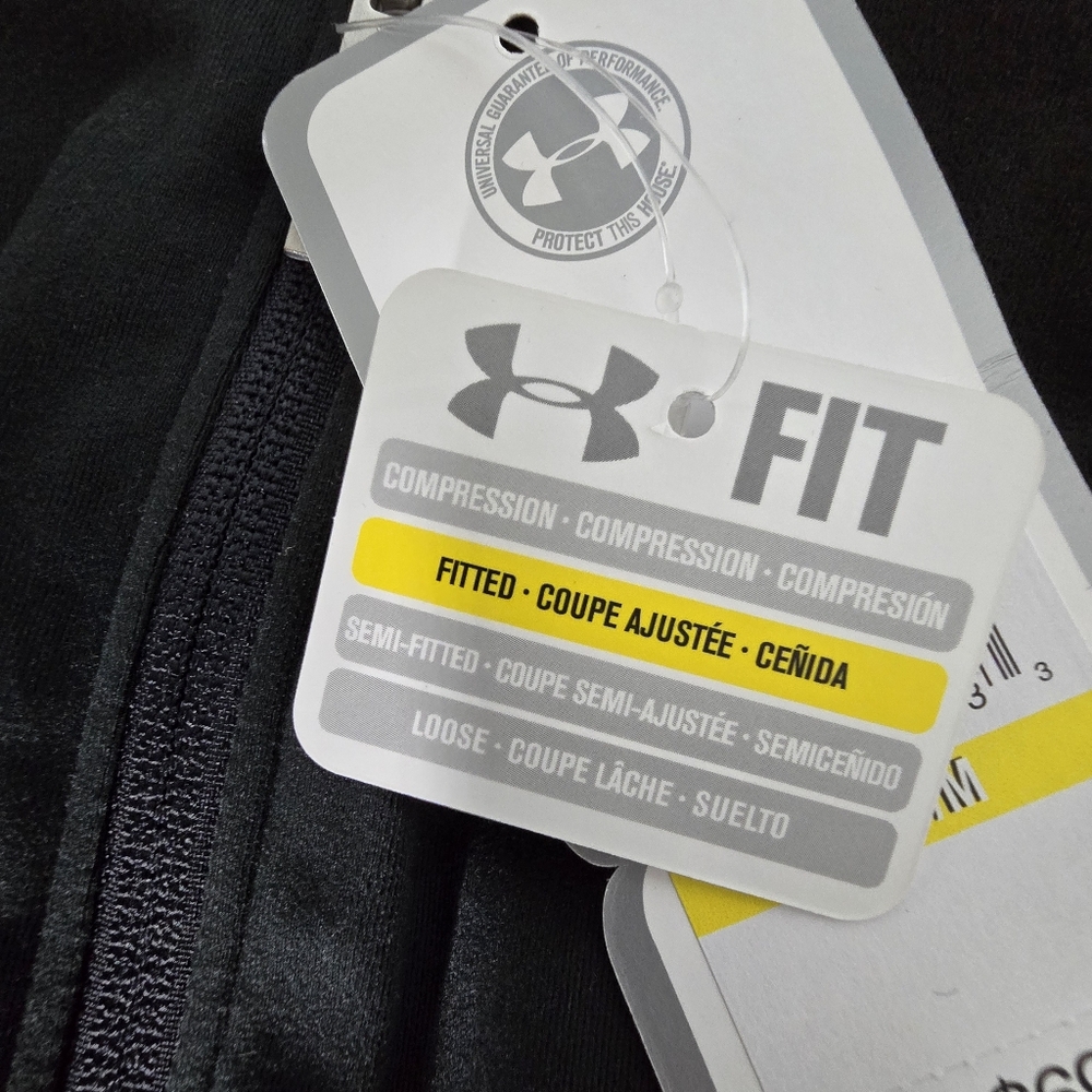 Under Armour Black Zip-Up  Fitted All Season Jacket Size M  UA TEAM * - Picture 11 of 14